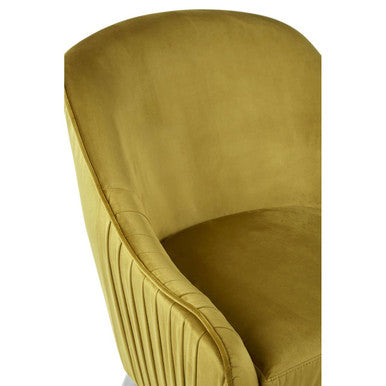 Orsina Louxor Mustard Velvet Armchair – Contemporary Accent Chair