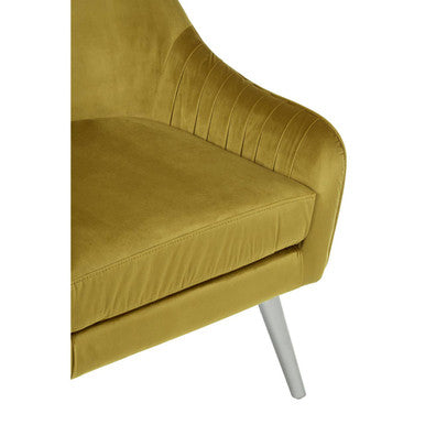 Orsina Louxor Mustard Velvet Armchair – Contemporary Accent Chair