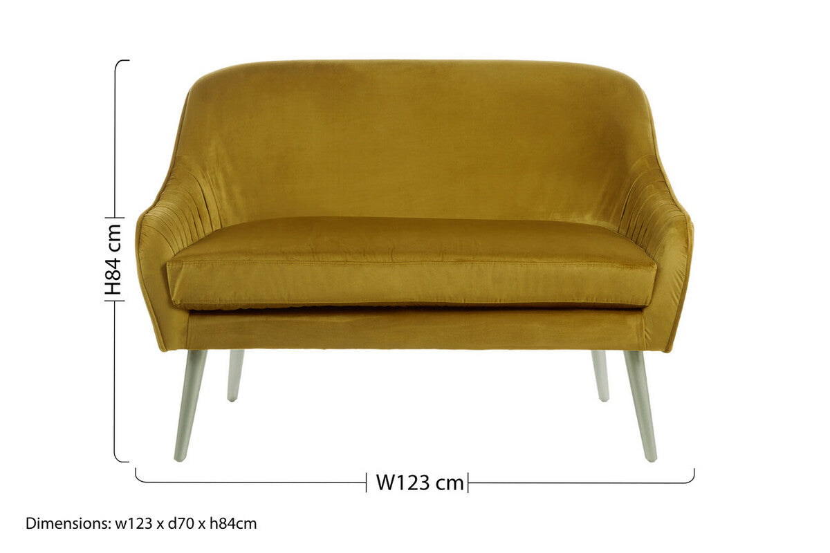 Orsina Louxor Mustard Velvet Sofa – Mid-Century Modern Seating