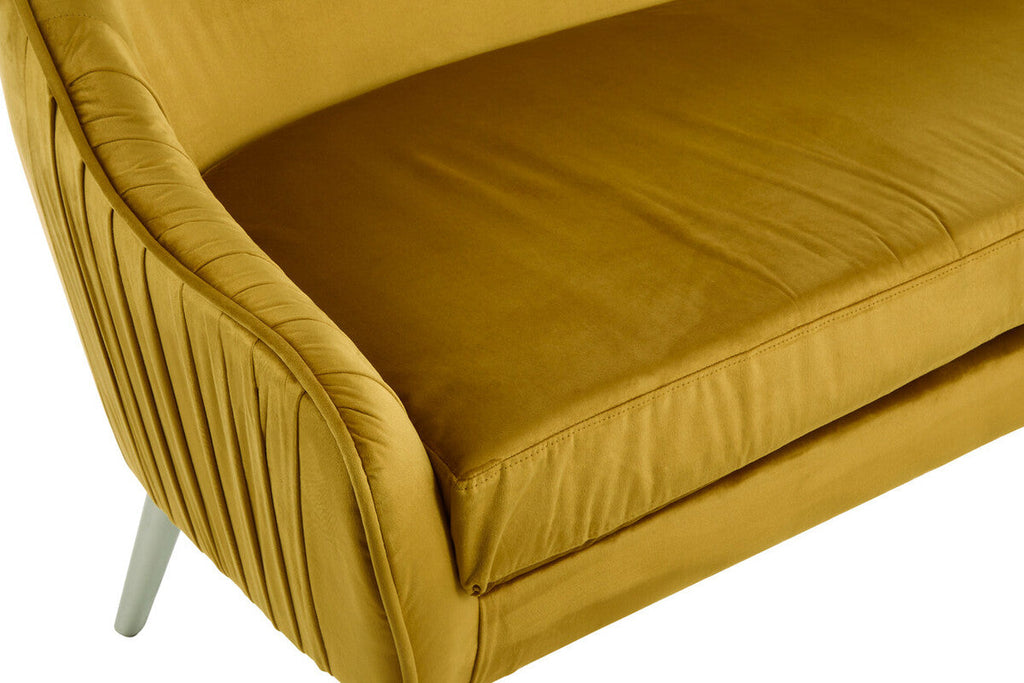 Orsina Louxor Mustard Velvet Sofa – Mid-Century Modern Seating
