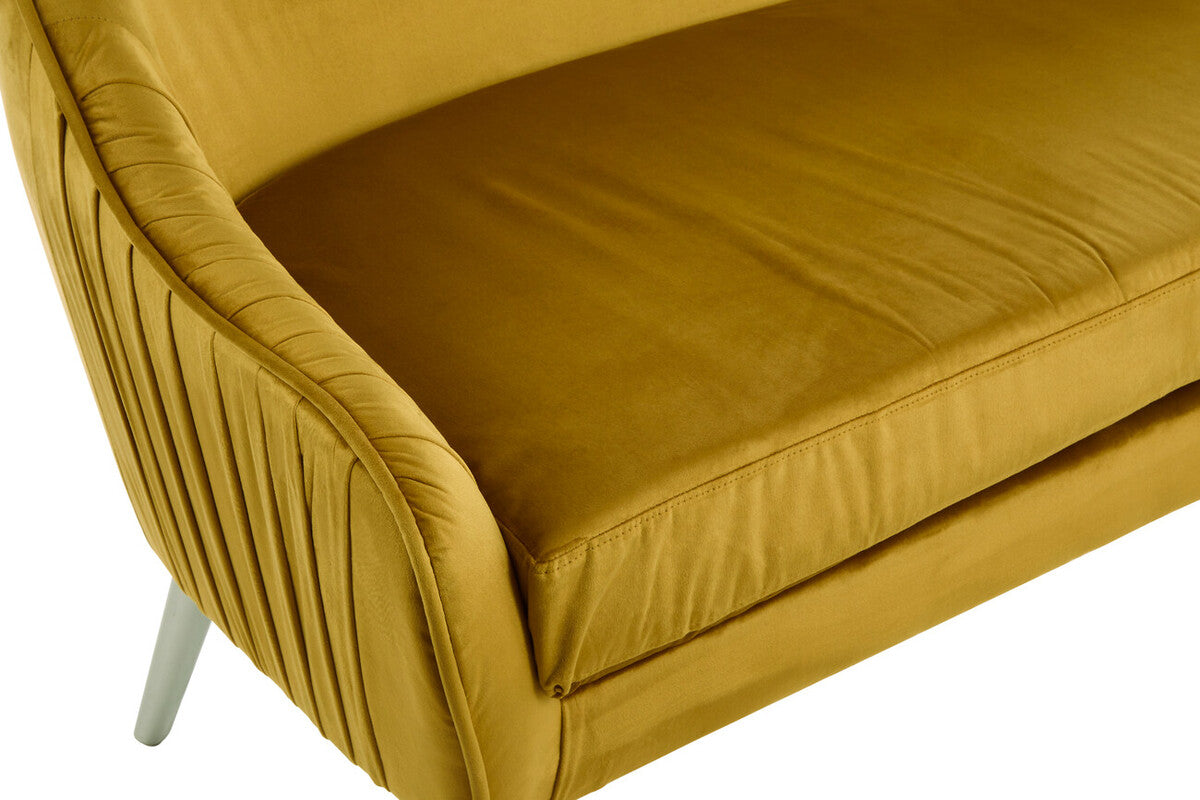 Orsina Louxor Mustard Velvet Sofa – Mid-Century Modern Seating