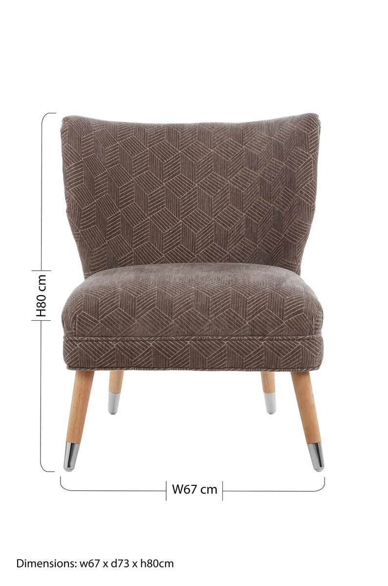 Orsina Regents Park Grey Chenille Wingback Chair | Modern Accent Armchair