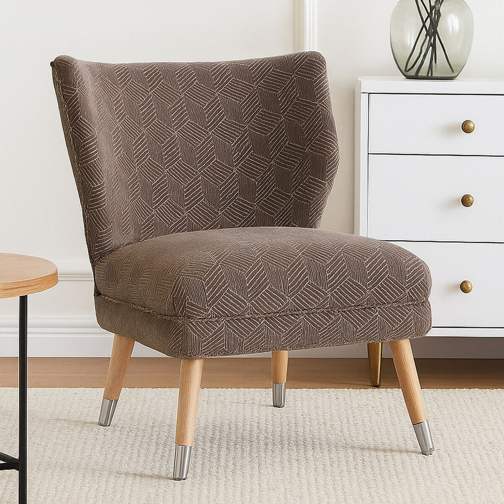 Orsina Regents Park Grey Chenille Wingback Chair | Modern Accent Armchair