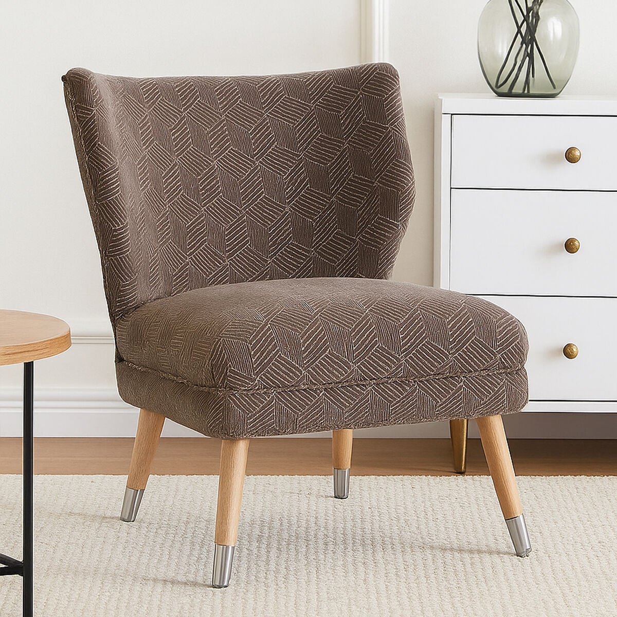 Orsina Regents Park Grey Chenille Wingback Chair | Modern Accent Armchair