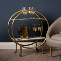 Orsina Vizzini 2-Tier Gold Bar Trolley with White Marble Shelves