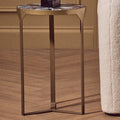 Orsina Vizzini Blue Agate Side Table | Round Stone Top & Brass Legs