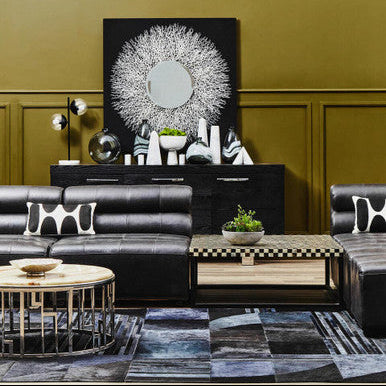 Orsina Relic Round Onyx Stone Coffee Table | Silver Stainless Steel