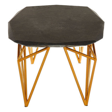 Orsina Relic Black Marble Coffee Table with Gold Iron Legs