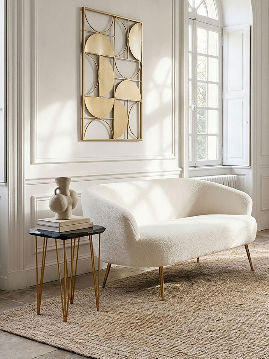 Orsina Small Black Marble Side Table – Gold Iron Legs End Table