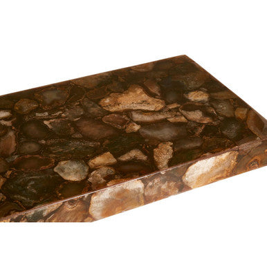 Orsina Agate Console Table | Gold Brass Finish Narrow Entryway Table