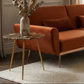Orsina Agate Stone Side Table – Low Round Top with Brass Iron Legs