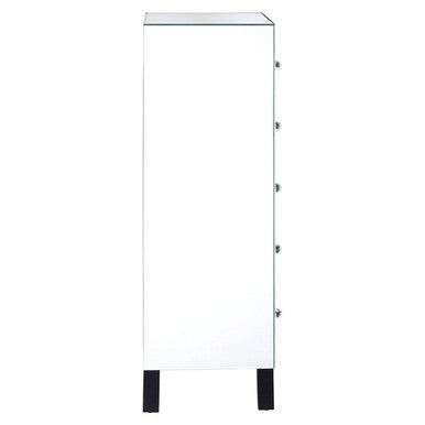 Orsina Graciela Mirrored 5 Drawer Chest with Glass Handles