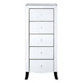 Orsina Graciela Mirrored 5 Drawer Chest with Glass Handles