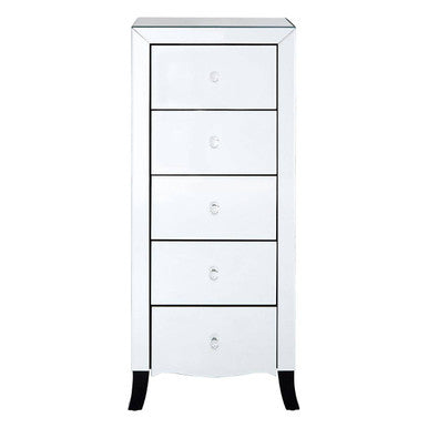 Orsina Graciela Mirrored 5 Drawer Chest with Glass Handles