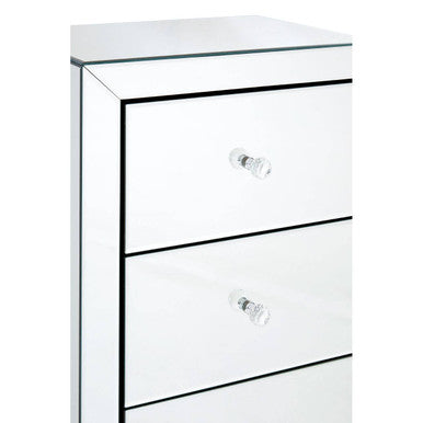 Orsina Graciela Mirrored 5 Drawer Chest with Glass Handles