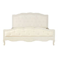 Orsina Loire White Super Kingsize Bed | Distressed Bayur Wood