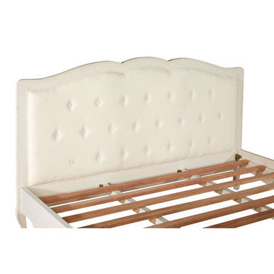 Orsina Loire White Super Kingsize Bed | Distressed Bayur Wood