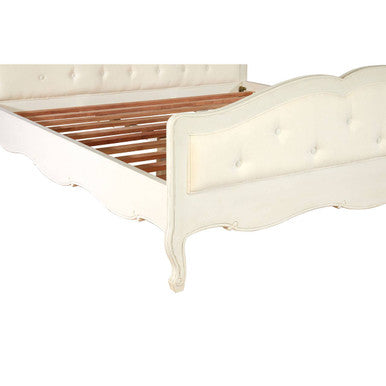 Orsina Loire White Super Kingsize Bed | Distressed Bayur Wood