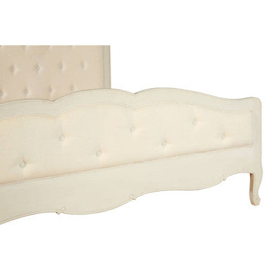Orsina Loire White Super Kingsize Bed | Distressed Bayur Wood