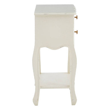 Orsina Loire White Wooden 2-Drawer Bedside Table | Distressed Wood