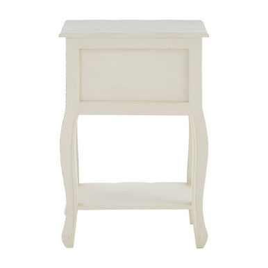 Orsina Loire White Wooden 2-Drawer Bedside Table | Distressed Wood