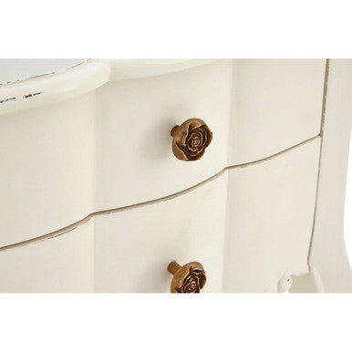Orsina Loire White Wooden 2-Drawer Bedside Table | Distressed Wood