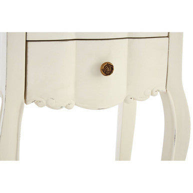 Orsina Loire White Wooden 2-Drawer Bedside Table | Distressed Wood