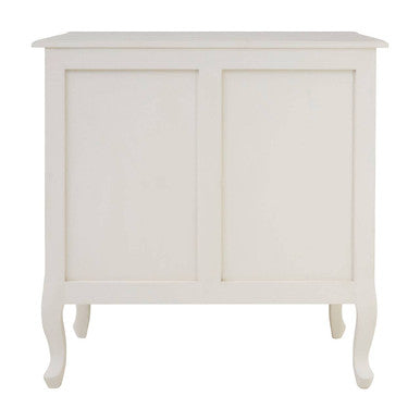 Orsina Loire 3 Drawer White Chest – Distressed Bayur Wood Dresser