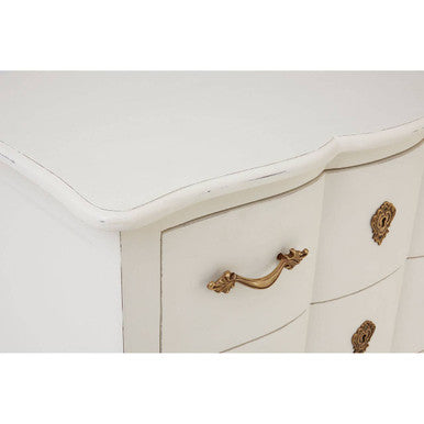 Orsina Loire 3 Drawer White Chest – Distressed Bayur Wood Dresser