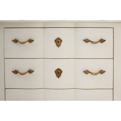 Orsina Loire 3 Drawer White Chest – Distressed Bayur Wood Dresser