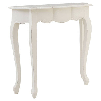 Orsina Loire White Console Table – Rustic Bayur Wood Entryway Table