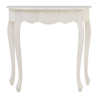 Orsina Loire White Console Table – Rustic Bayur Wood Entryway Table