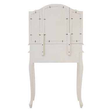 Orsina Loire White Dressing Table with Mirror – Carved Bayur Wood