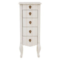 Orsina Loire 5 Drawer Small White Chest – Distressed Bayur Wood