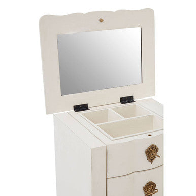 Orsina Loire 5 Drawer Small White Chest – Distressed Bayur Wood