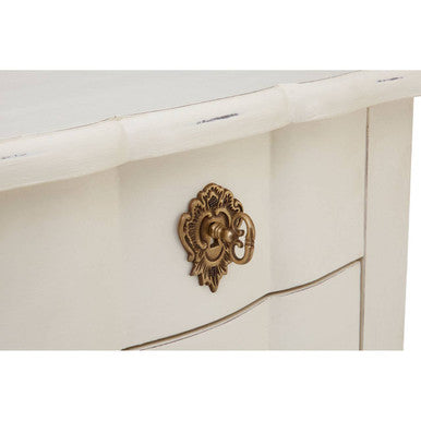 Orsina Loire 5 Drawer Small White Chest – Distressed Bayur Wood