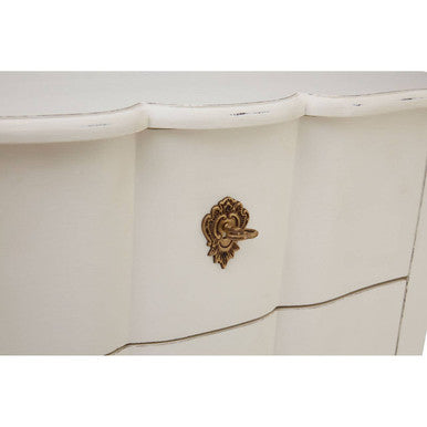 Orsina Loire 5 Drawer White Chest – Distressed Wood Bedroom Dresser