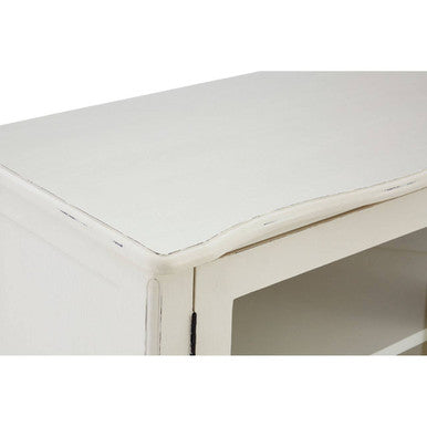 Orsina Loire 2-Door Display Cabinet | White Bayur Wood French Country