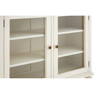Orsina Loire 2-Door Display Cabinet | White Bayur Wood French Country