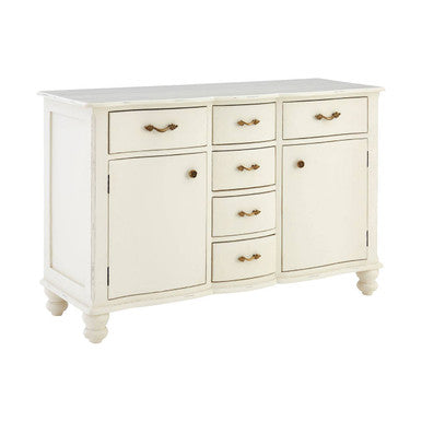 Orsina Loire White Sideboard – 6 Drawer Traditional Storage Cabinet