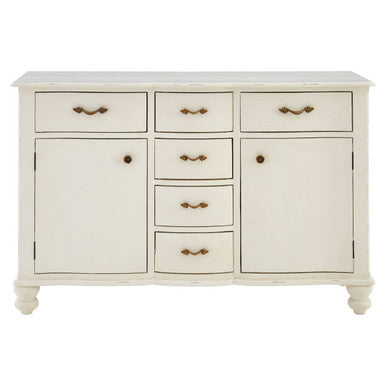Orsina Loire White Sideboard – 6 Drawer Traditional Storage Cabinet