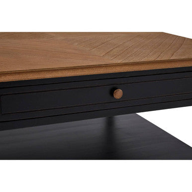 Orsina Loire Wooden Coffee Table with Storage Drawer – Black & Natural
