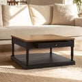 Orsina Loire Wooden Coffee Table with Storage Drawer – Black & Natural