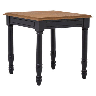 Orsina Loire Side Table – Black Carved Bayur Wood Nightstand