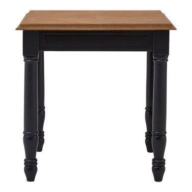 Orsina Loire Side Table – Black Carved Bayur Wood Nightstand