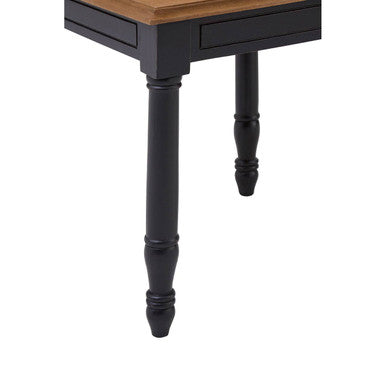 Orsina Loire Side Table – Black Carved Bayur Wood Nightstand