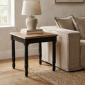 Orsina Loire Side Table – Black Carved Bayur Wood Nightstand