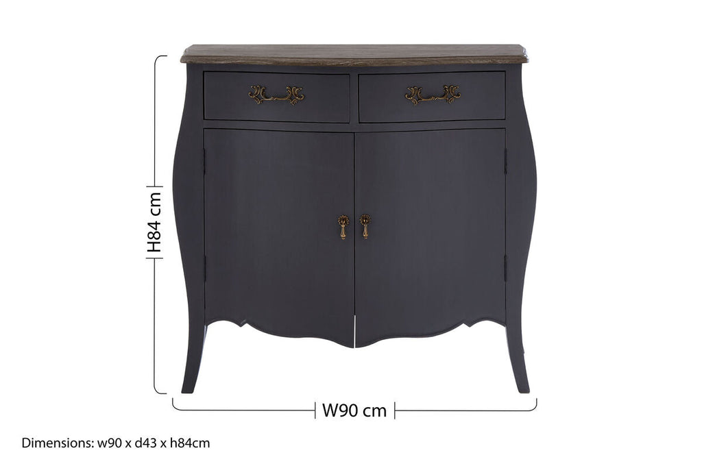 Orsina Loire Grey Sideboard – Two Door Cabinet with Brass Handles