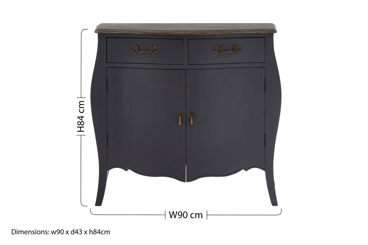 Orsina Loire Grey Sideboard – Two Door Cabinet with Brass Handles