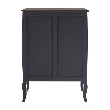 Orsina Loire 4 Drawer Dark Grey Chest – Rustic Wood Top Dresser